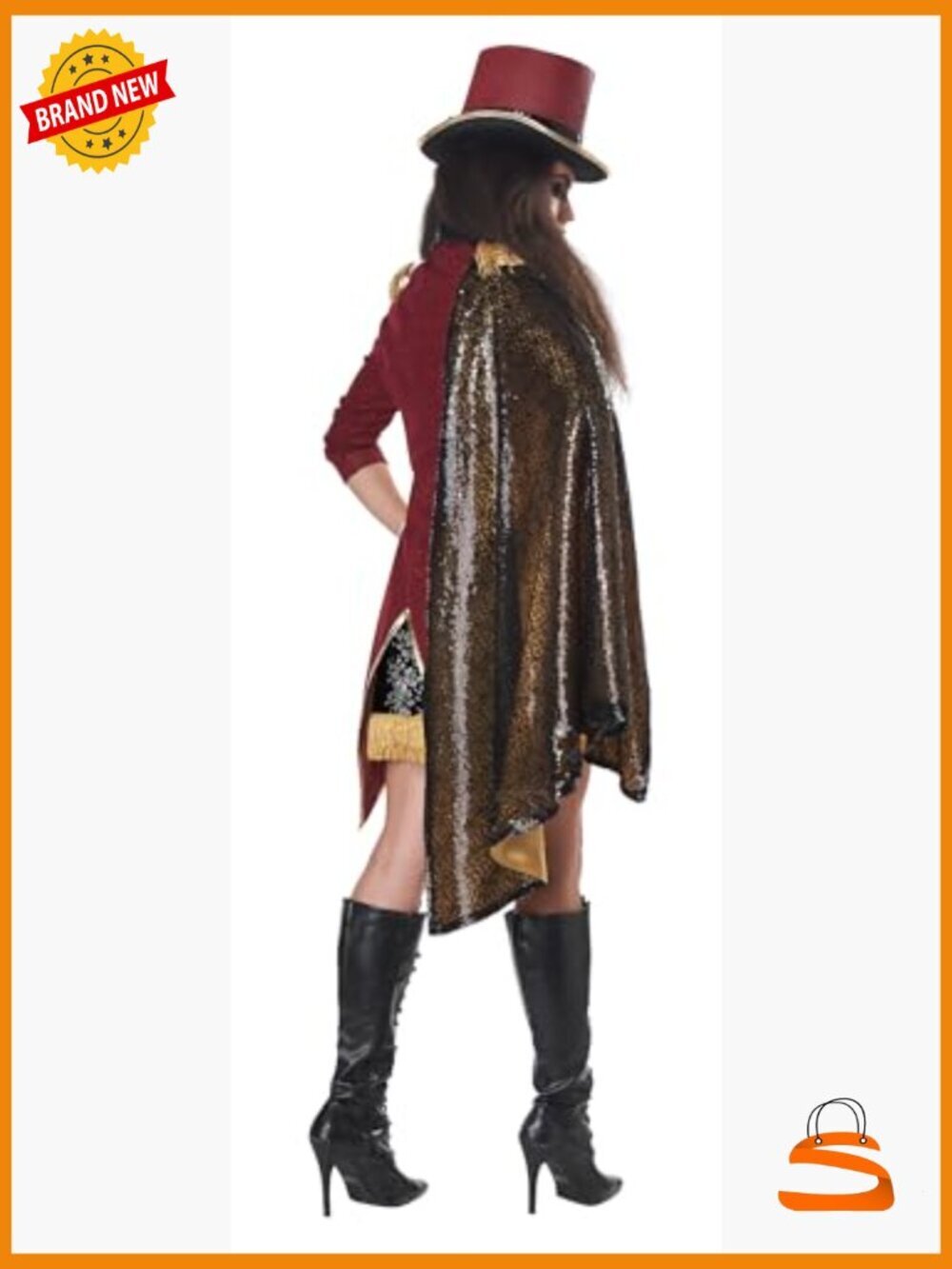 Dazzling Ringmaster Costume with Cape & Top Hat for Women - Picture 2 of 6